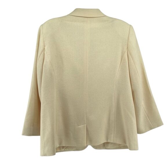 Sag Harbor Petite Women’s Cream Wool Blazer Jacket H62070JC Single Button 16P - Picture 2 of 14